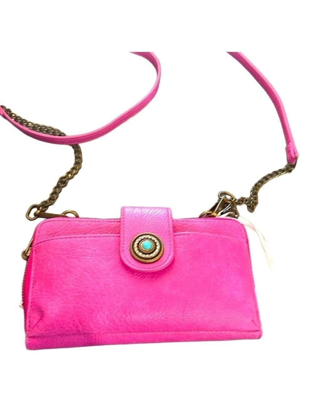 Alyssa Faux Leather Crossbody Bag, NWT, Hot Pink